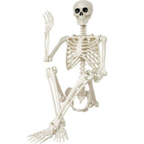 36" Poseable Halloween Skeleton Decoration – Full-Body Plastic Skeleton with Movable Joints & Hanging Hook