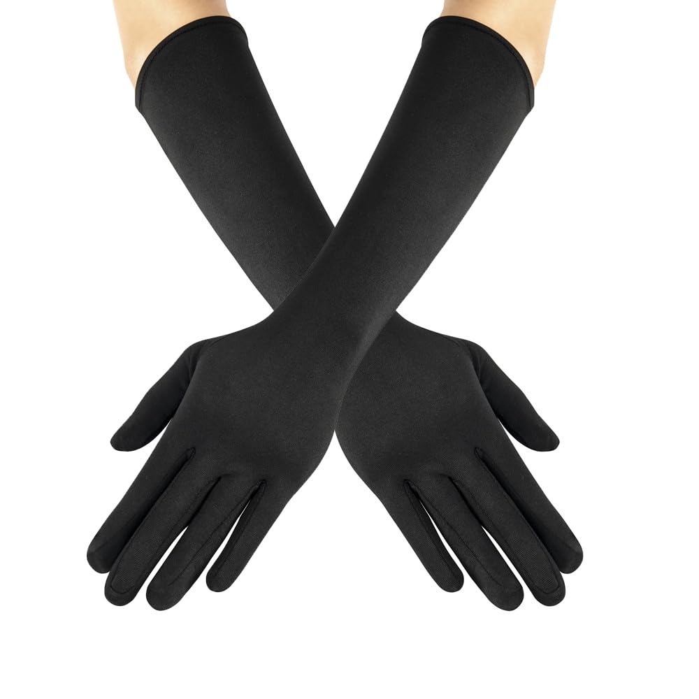 Gothic Vampire Claw Gloves Set – 10pcs Long Finger Claws with Black Stretch Gloves for Halloween & Cosplay