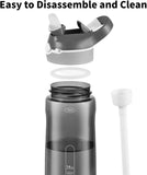 25 oz Clear Adventure Water Bottle with Straw and Clip