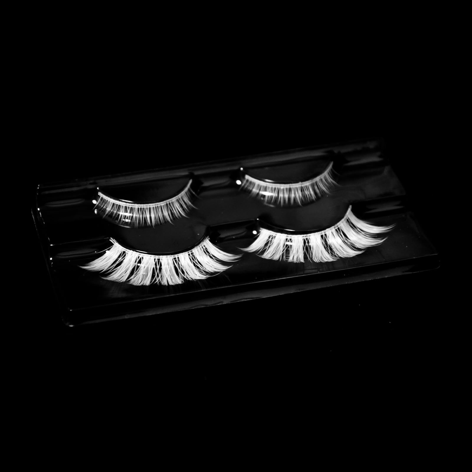 White False Eyelashes – Lightweight Clear Band Lashes for Halloween, Cosplay & Creative Makeup Looks