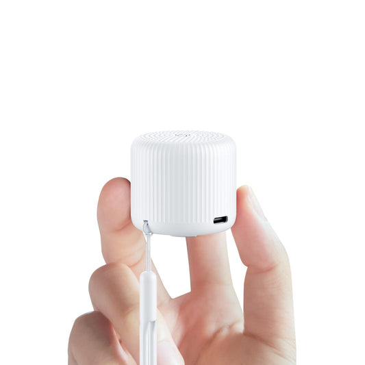 Ultra Mini White Noise Machine Portable Sleep Sound Soother with 15 Natural Sounds, 32 Volume Levels & USB-C Rechargeable Battery – Travel Pocket Size White