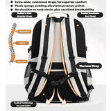Lightweight Waterproof School & College Backpack with Ergonomic Support, Chest Strap, Fashion Keychain