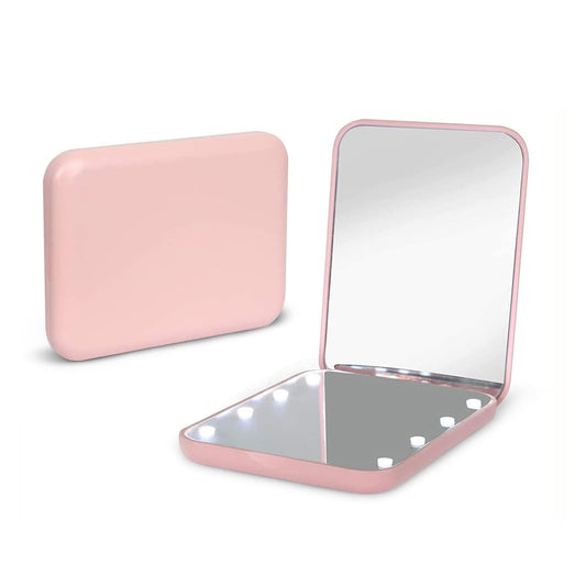 LED Compact Makeup Mirror with 1X/3X Magnification – Portable Lighted Travel Mirror for Purse, Handbag & Makeup