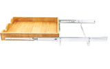 DINDON Oak Wood Single-Tier Pull-Out Cabinet Shelf – Heavy-Duty Slide-Out Drawer for Under-Counter Storage (1 Tier)