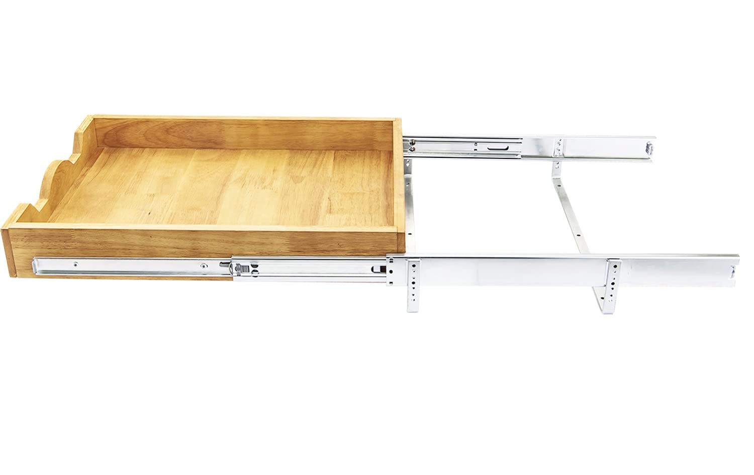 DINDON Oak Wood Single-Tier Pull-Out Cabinet Shelf – Wide Slide-Out Drawer for Under-Cabinet Storage (1 Tier)