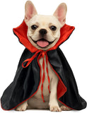 Black and Red Vampire Cape for Dogs and Cats – Halloween Pet Costume with Adjustable Ties