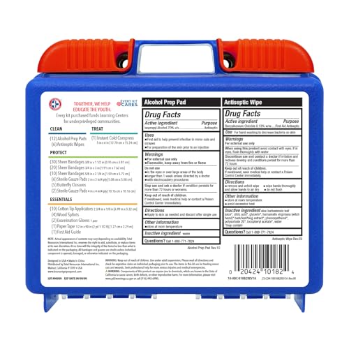 Be Smart Get Prepared First Aid Kit – 110 Pieces, FDA Approved Compact Emergency Kit (Dark Blue)