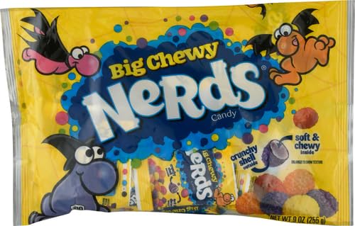 Big Chewy Nerds Halloween Candy – Sweet & Tangy Fruity Chewy Candy with Crunchy Shell, Individually Wrapped Trick-or-Treat Packs