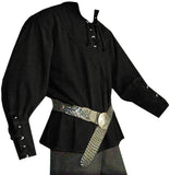 Black Pirate Renaissance Shirt – Lace-Up Medieval Long Sleeve Top for Men & Women ⚓🖤