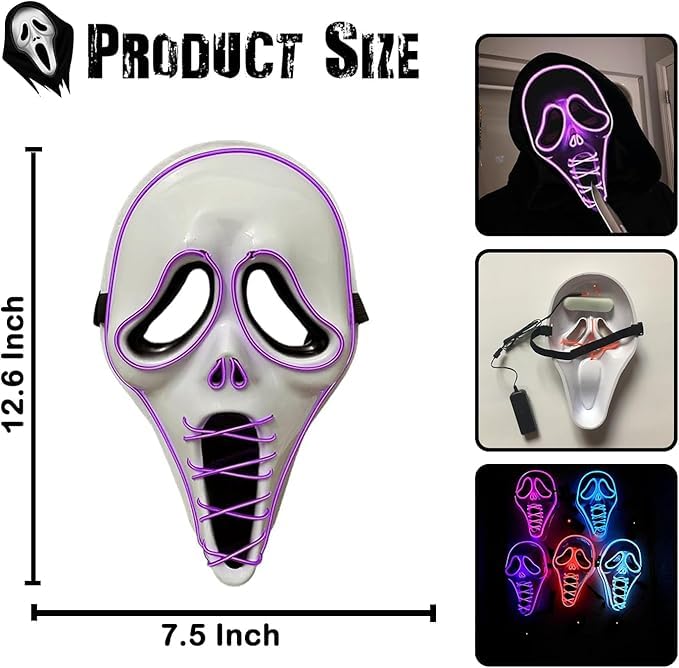 Red Skull Latex Halloween Mask – Full Head Horror Mask with Shroud, Breathable & Comfortable Scary Costume for Adults