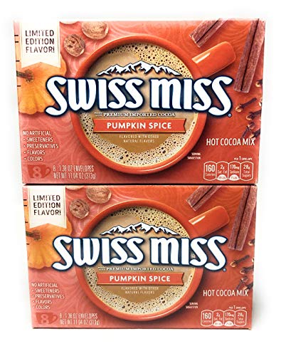 Pumpkin Spice Hot Cocoa Mix – Low Caffeine Creamy Fall Drink (1.58 lb Bag + 2 Single-Serve Packs)