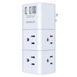 9-in-1 Rotating Power Outlet Extender with USB-C – Surge Protector Wall Charger with 6 AC Ports
