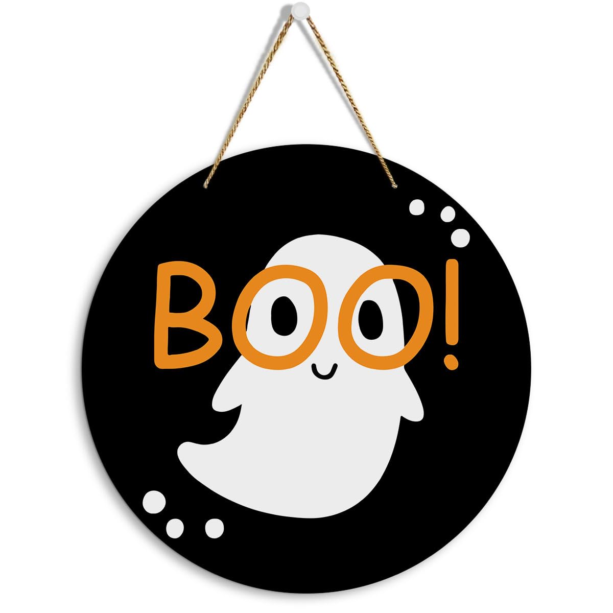 Fall Wooden Round Sign – 12" Rustic Farmhouse Hanging Autumn Decor with Jute Rope for Home & Office