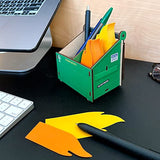 Genuine Fred Desk Dumpster Pencil Holder Funny 3-Compartment Office Organizer with Flame Note Cards