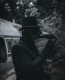 Raxwalker Plague Doctor Halloween Mask - Steampunk Raven Prop for Men and Boys - PU Leather Long Beak Cosplay Costume Scream Mask(Black)