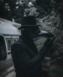 Raxwalker Plague Doctor Halloween Mask - Steampunk Raven Prop for Men and Boys - PU Leather Long Beak Cosplay Costume Scream Mask(Black)