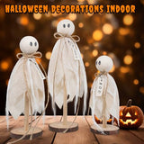 Rustic Wooden Ghost Trio – Farmhouse Halloween Decorations with BOO & Haunted Labels, 3 Sizes