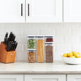 Airtight POP Food Storage Containers Set – 5-Piece Stackable Pantry Canisters (White)