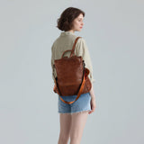 CHERUTY Women’s Anti-Theft Backpack Purse – Vegan PU Leather 3-in-1 Tote, Shoulder & Backpack for Daily Travel (Tan)
