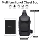 BANGE Waterproof Sling Bag with USB Charging Port – Lightweight Crossbody Chest Backpack for Men (Black)