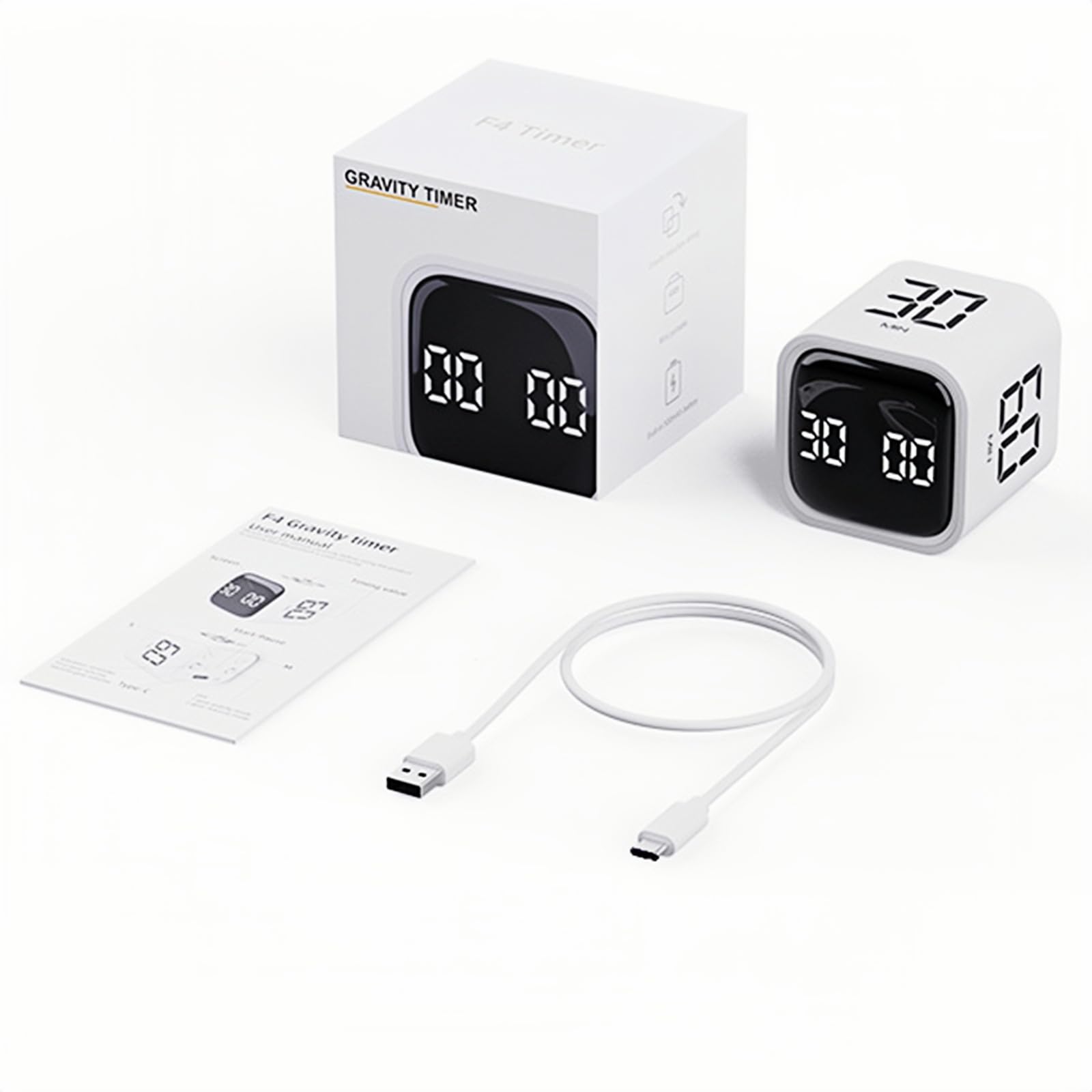 Digital Timer Cube with Flip Control, Preset Countdown & Vibration Mode ...