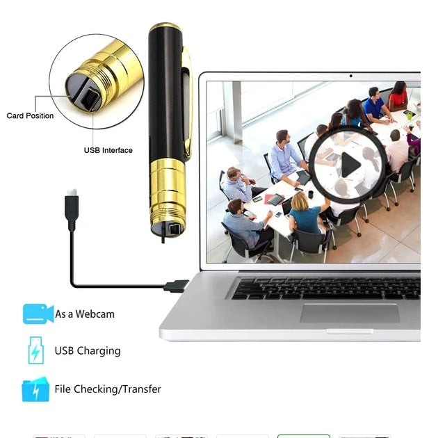 Pen Camera 📹 Mini Hidden Pocket DVR – 1080P HD Audio & Video Recorder for Security, Meetings & Travel