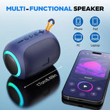 Portable Waterproof Bluetooth Speaker with LED Light