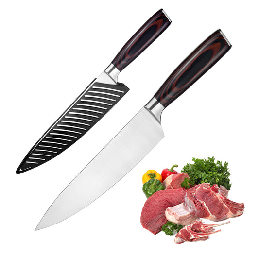 Kegani 8-Inch Japanese Chef Knife – High Carbon Stainless Steel, Rosewood Handle, Ultra Sharp Full-Tang with Sheath