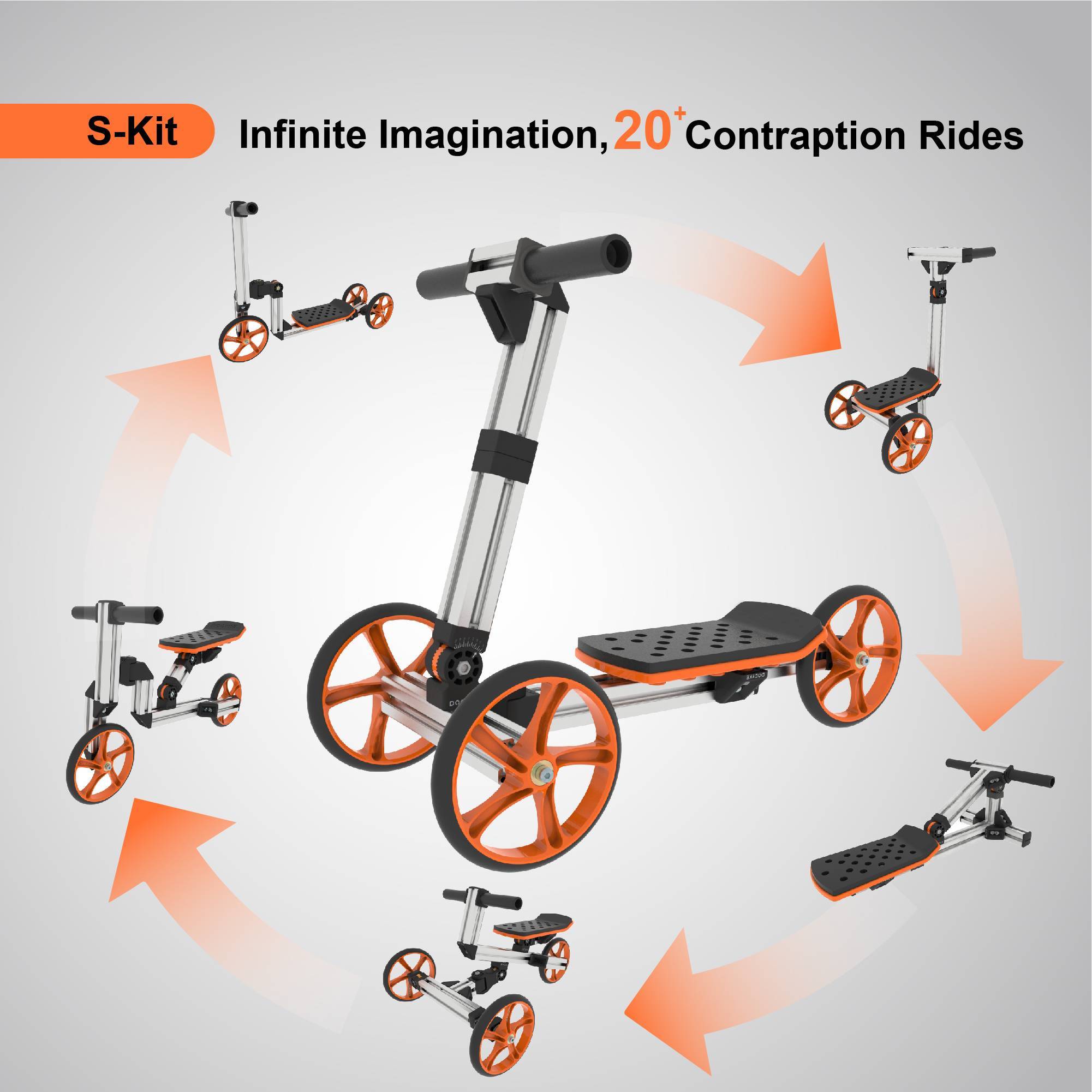 20-in-1 Engineering & Balance Bike Building Kit for Kids - STEM Learning Ride-On Toy