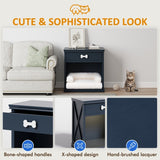 Vintage Small Locker with LED Lights & Pet Bed – Multi-Functional Wooden Pet Furniture with Storage and Cozy Sleeping Space