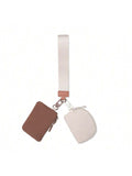 Keychain Wristlet Wallet for Women 💖 Mini Dual Pouch Wallet with Zipper – Stylish & Functional