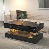 Modern High Gloss Coffee Table with RGB LED Lights & Remote Control