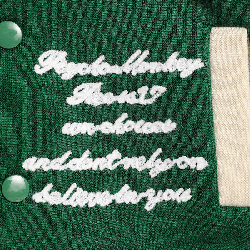 Toddler Kids Girls & Boys Embroidery Letters Print Jacket – Baseball Collar Casual Sports Coat