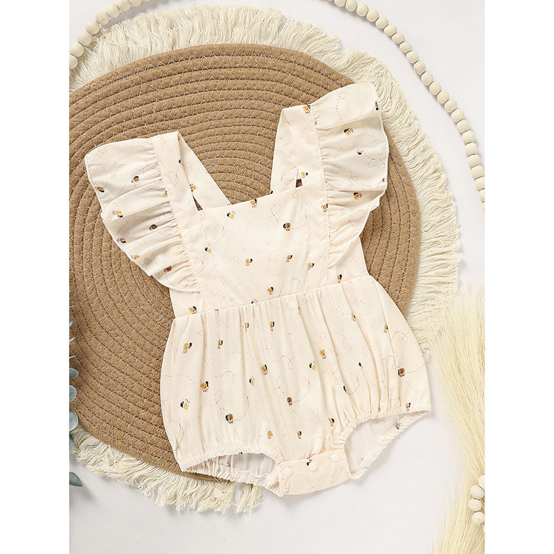Baby Girl Honeybee Bubble Romper – 1st Bee Day Birthday Outfit, Cute Infant Bee Costume for Babies