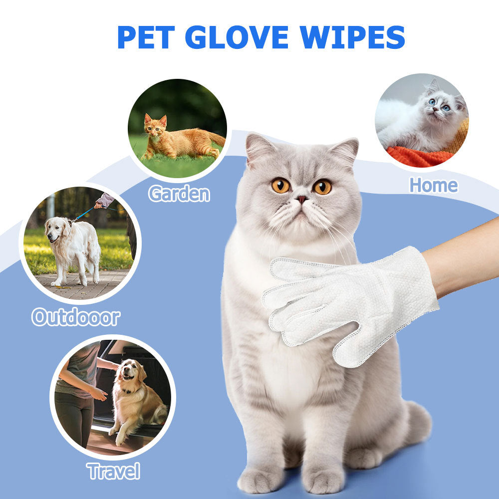 Pet Cleaning Wipes Gloves – Rinse-Free Bathing & Deodorizing Gloves for Dogs & Cats, Daily Care & Travel-Friendly