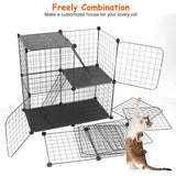 DIY Indoor Cat Cage & Small Pet Playpen – 3-Door, 3-Tier Detachable House for Kittens, Puppies & Rabbits