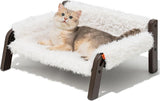 Mewoofun Raised Cat Bed – Elevated Plush Sofa with Non-Slip Bottom, Washable Cushion & 44 lbs Support for Cats & Small Dogs