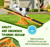 Wooden Dog Agility Seesaw – 71" Weather-Resistant Training & Exercise Equipment for Dogs, Outdoor Natural Wood Balance Board