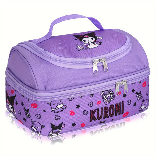 Kuromi Insulated Lunch Tote – Cartoon Pink Lunch Box Bag for Work, Travel & Picnic