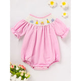 Infant Girls Birthday Bubble Romper 🎂 Cartoon Embroidery Princess Party Outfit 👶