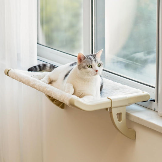 Mewoofun Cat Window Perch – Adjustable Clamp Hammock with Removable Cover, Indoor Cat Windowsill Bed