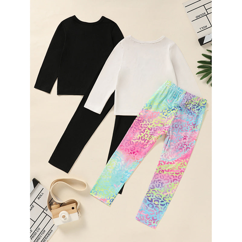 Kids Grandma & Granddaughter Matching Outfit – Letter & Heart Print Long Sleeve Top + Pants Set, 2-Piece Comfy Loungewear