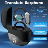 Real-Time Languages Smart AI Translation Earbuds - Translate In Real-Time, Providing Precise Simultaneous Interpretation to Eliminate Language Obstacles for Seamless Business Trips, Social Interactions, Education, Work, And C - PulinGO