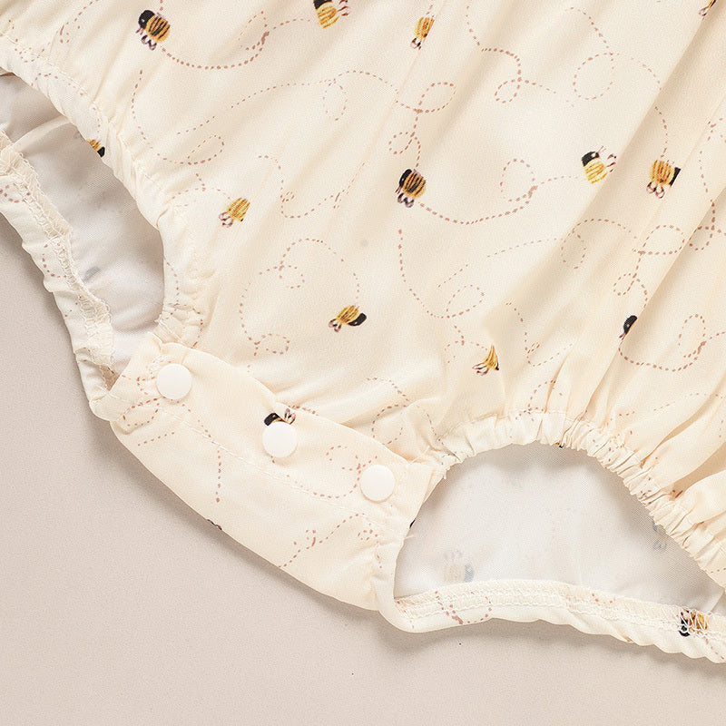 Baby Girl Honeybee Bubble Romper – 1st Bee Day Birthday Outfit, Cute Infant Bee Costume for Babies