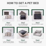 Mewoofun Orthopedic Pet Sofa – Large Grey Supportive Couch with Removable Washable Cover & Non-Slip Bottom for Dogs