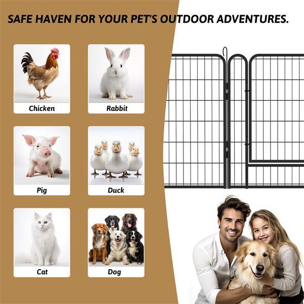 16-Piece Heavy Duty Metal Pet Playpen – Expandable Exercise Fence for Dogs, Cats & Small Animals