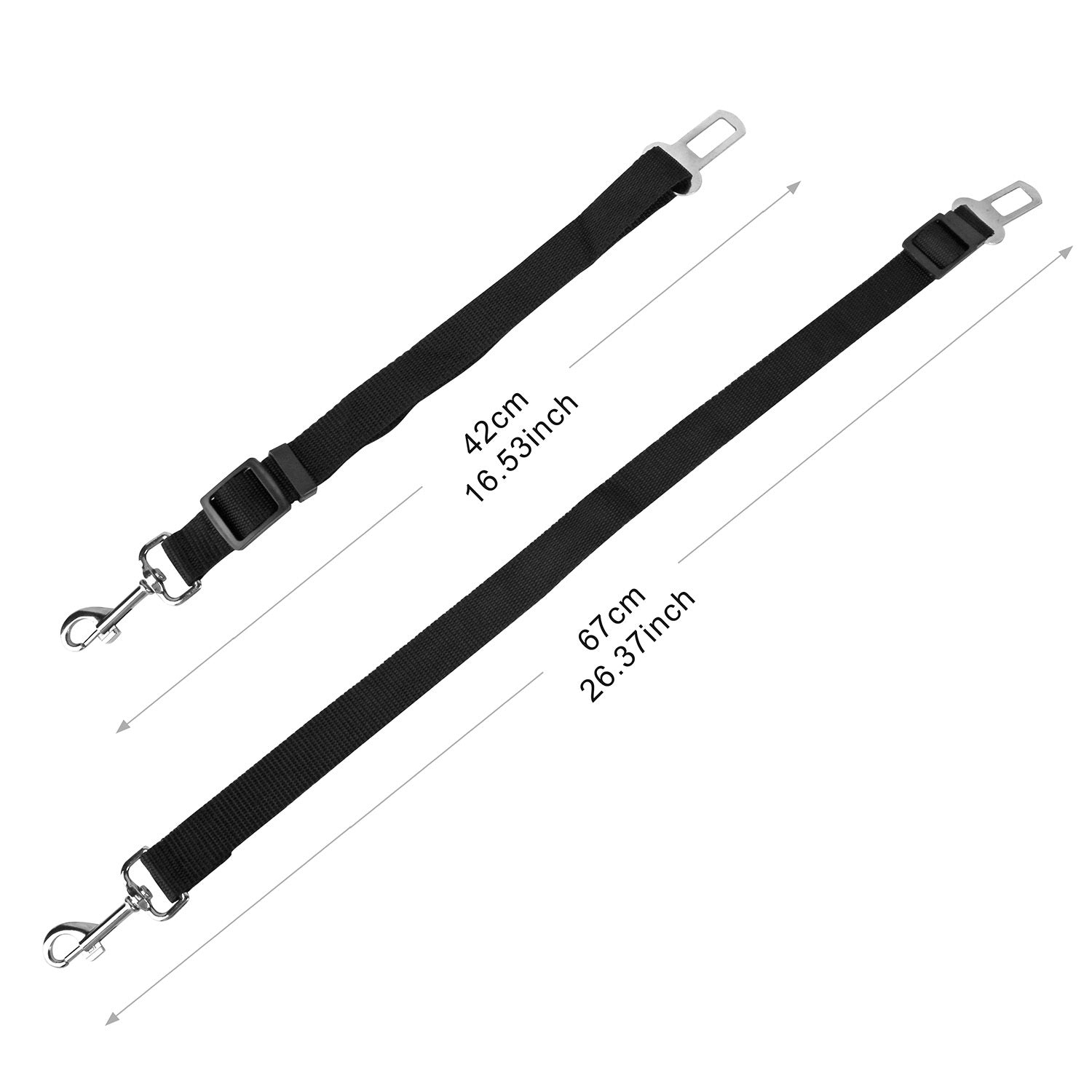 2PCS Pet Dog Seat Belt Leash – Adjustable Nylon Car Safety Leads for Dogs & Cats, Secure Vehicle Travel Harness Strap