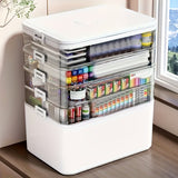 5-Tier Stackable Storage Bins with Lids & Doors – Collapsible Large-Capacity Organizer Box Set for Home, Kitchen, Office 🏡