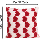 Heart Cute Valentine's Throw Pillow Covers – 18"×18" Soft Square Cushion Cases (Set of 2)