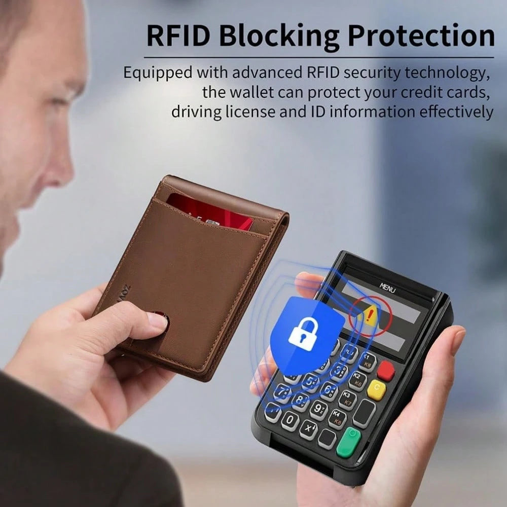 Elegant Slim Bifold Wallet with RFID Security